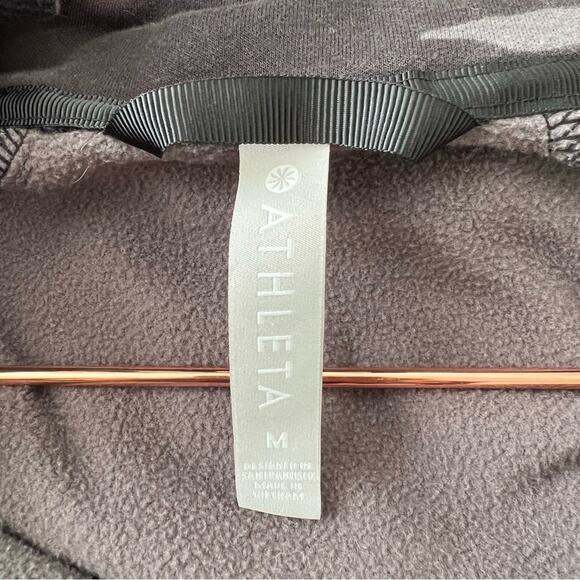 Athleta Triumph Printed Hoodie Sweatshirt Full-Zip Gray Black Camo thumb holes - Picture 9 of 10